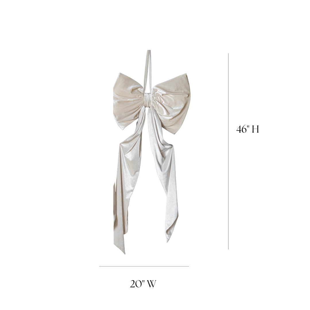 Oversized Cream Velvet Bow | By Luxe B Co.