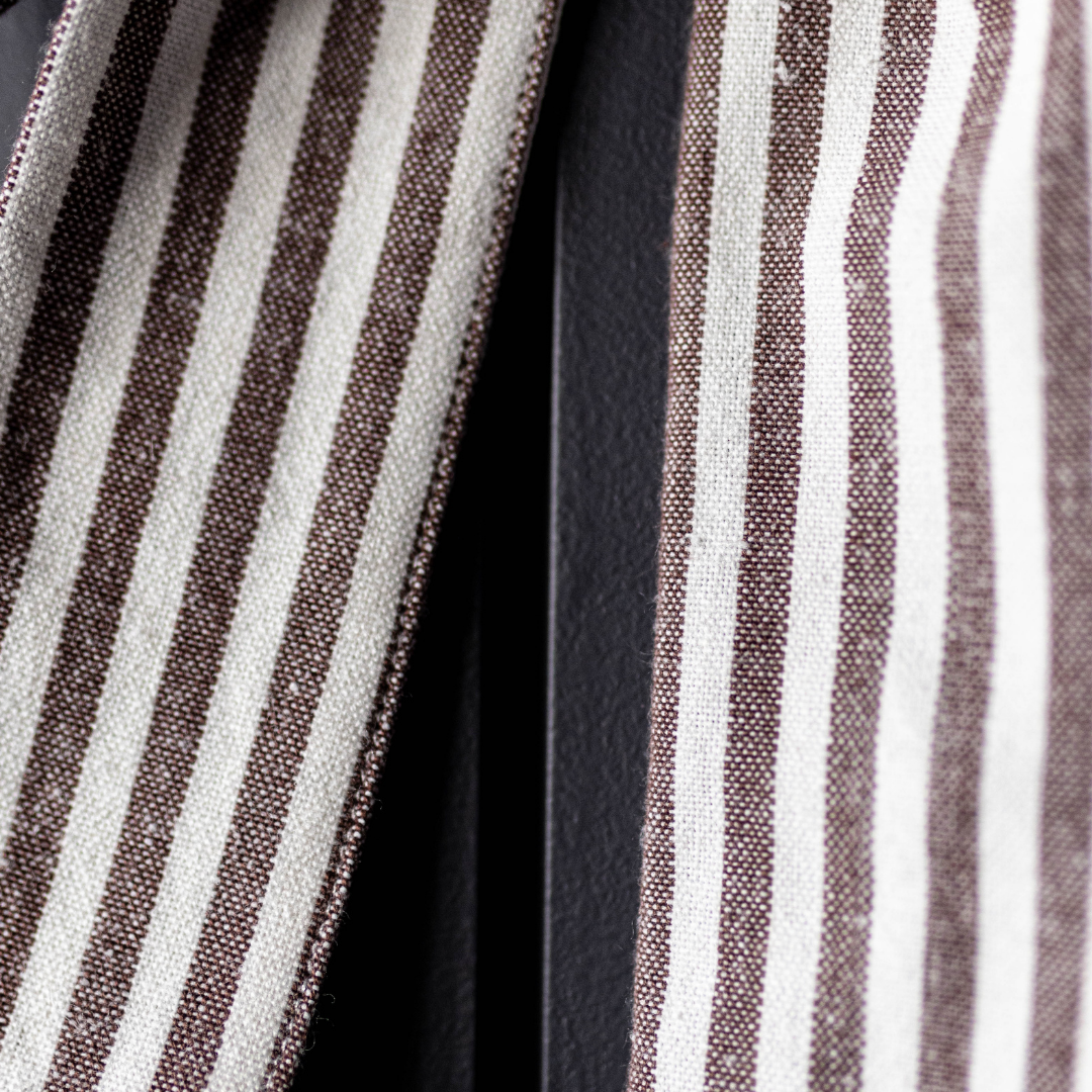 Striped Brown Fabric Bows - Luxe B Co