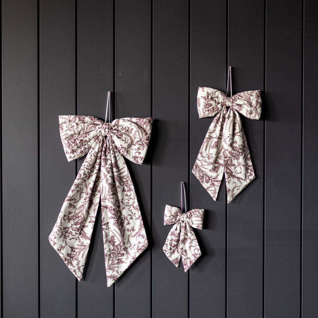 Star Toile Baby Burgundy Bows - Luxe B Co
