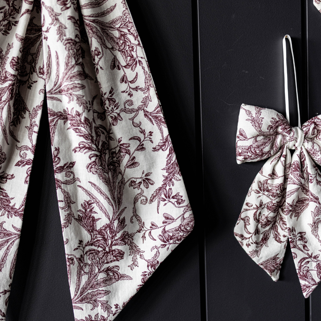 Star Toile Baby Burgundy Bows - Luxe B Co