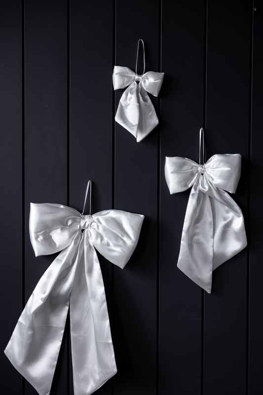 White Satin Bows - Luxe B Co