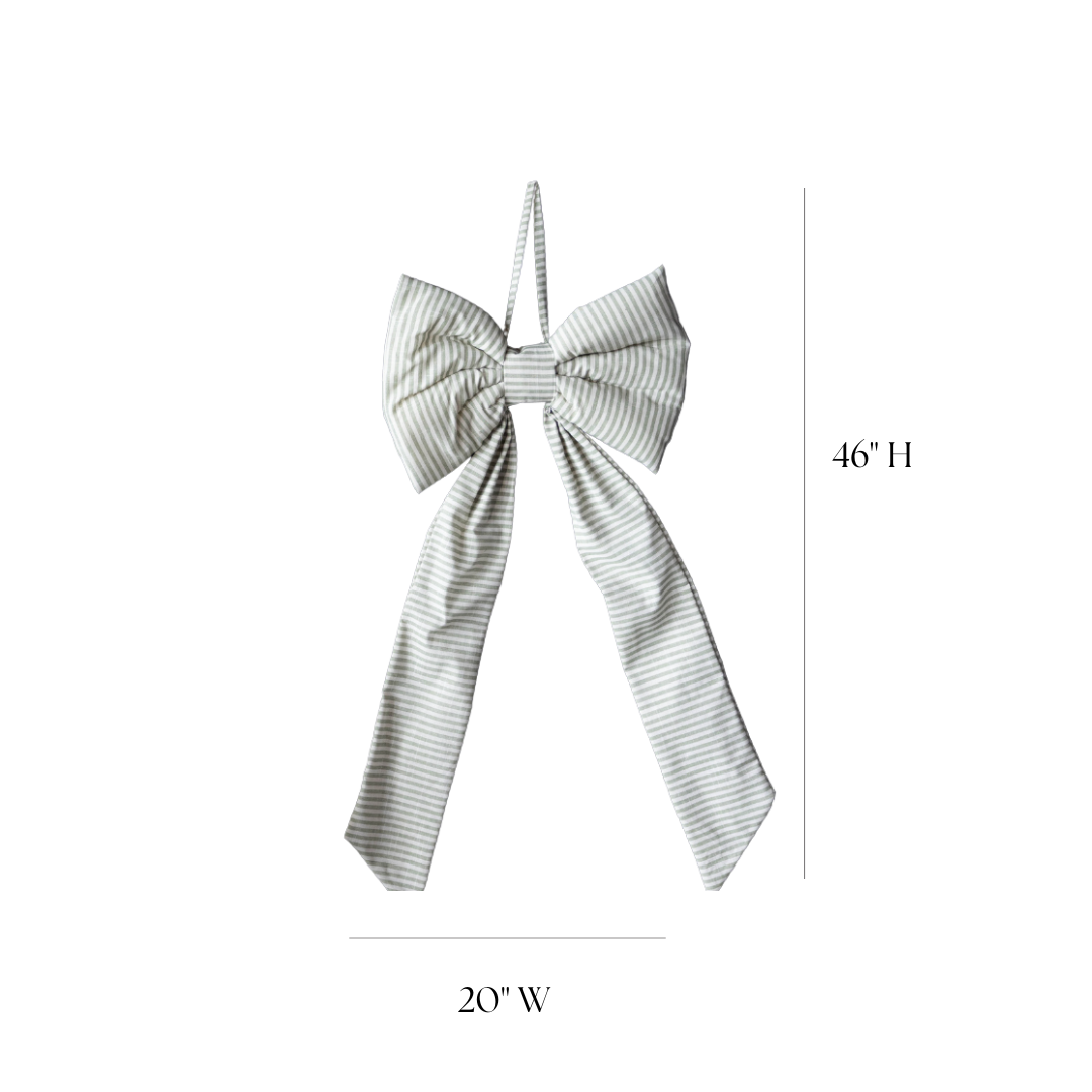 Oversized Green Striped Bow | By Luxe B Co.