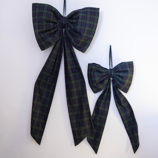 Oversized Plaid Green Bow By Luxe B Co.