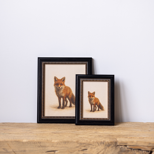 Red Fox | French Beaded Brass Inspired Framed Art By Luxe B Co.