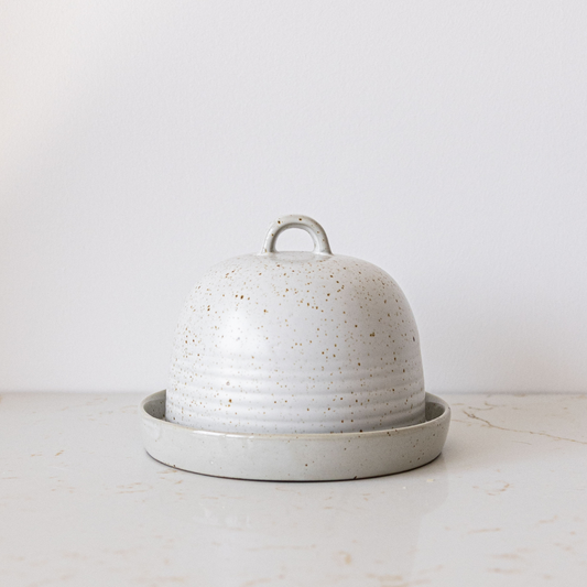 Round Ceramic Large Butter Dish | By Luxe B Co.