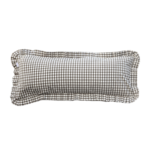 Ruffle Bolster Cover Olive Gingham By Luxe B Co.