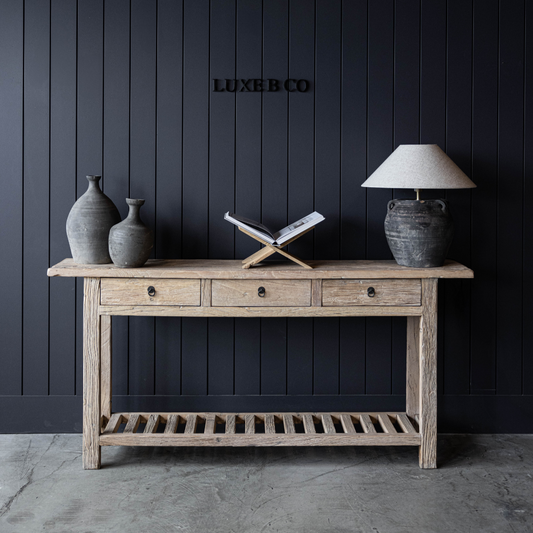 Santa Clarita Console Elm Wood Console Table | By Luxe B Co.