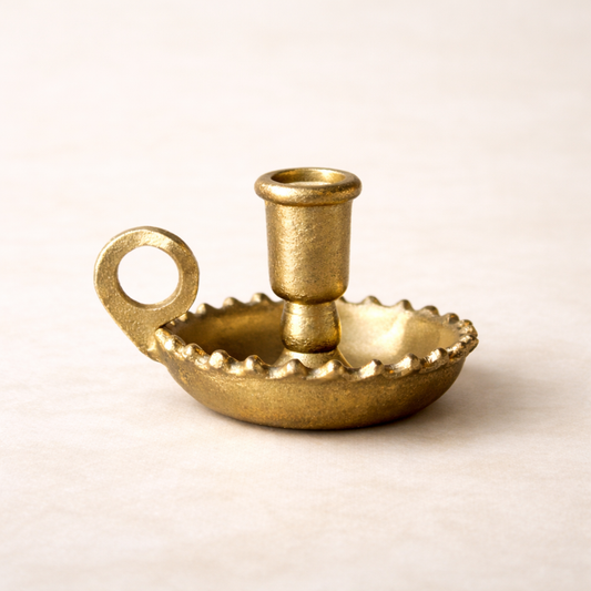Scalloped Gold Taper Candle Holder | By Luxe B Co.