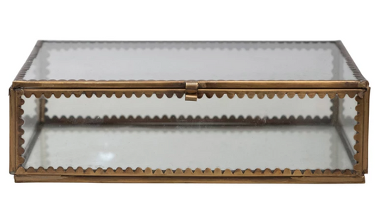 Brass & Glass Scallop Lidded Box - Luxe B Co