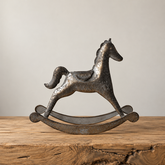 Silver Inspired Holiday Rocking Horse By Luxe B Co.