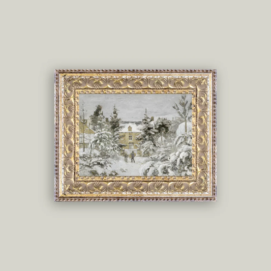 Snowy Stroll Framed Antique Inspired Art | By Luxe B Co