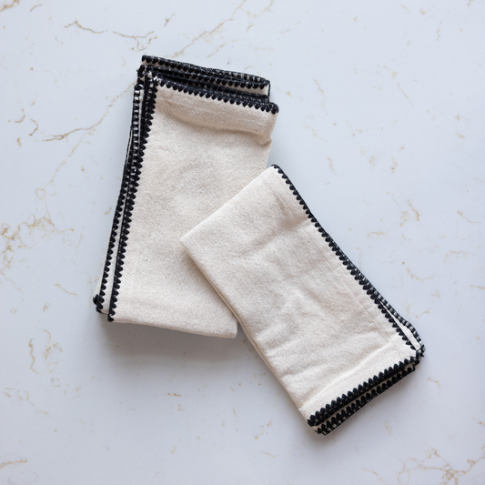 Square Cotton Napkins W/ Stitched Edge | By Luxe B Co.