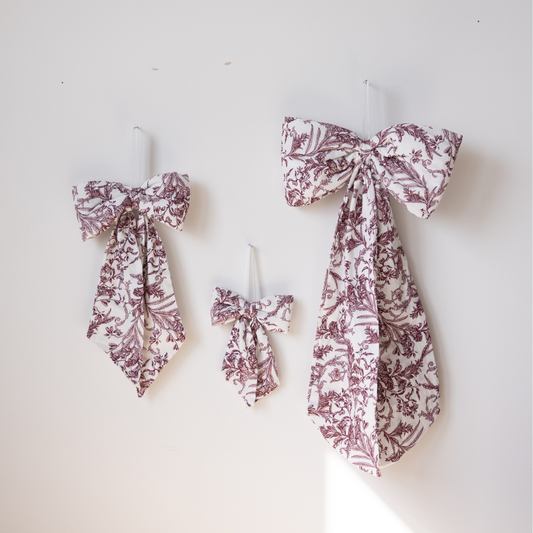 Star Toile Baby Burgundy Bows | By Luxe B Co.