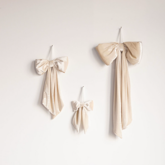 Cream Velvet Bows - Luxe B Co