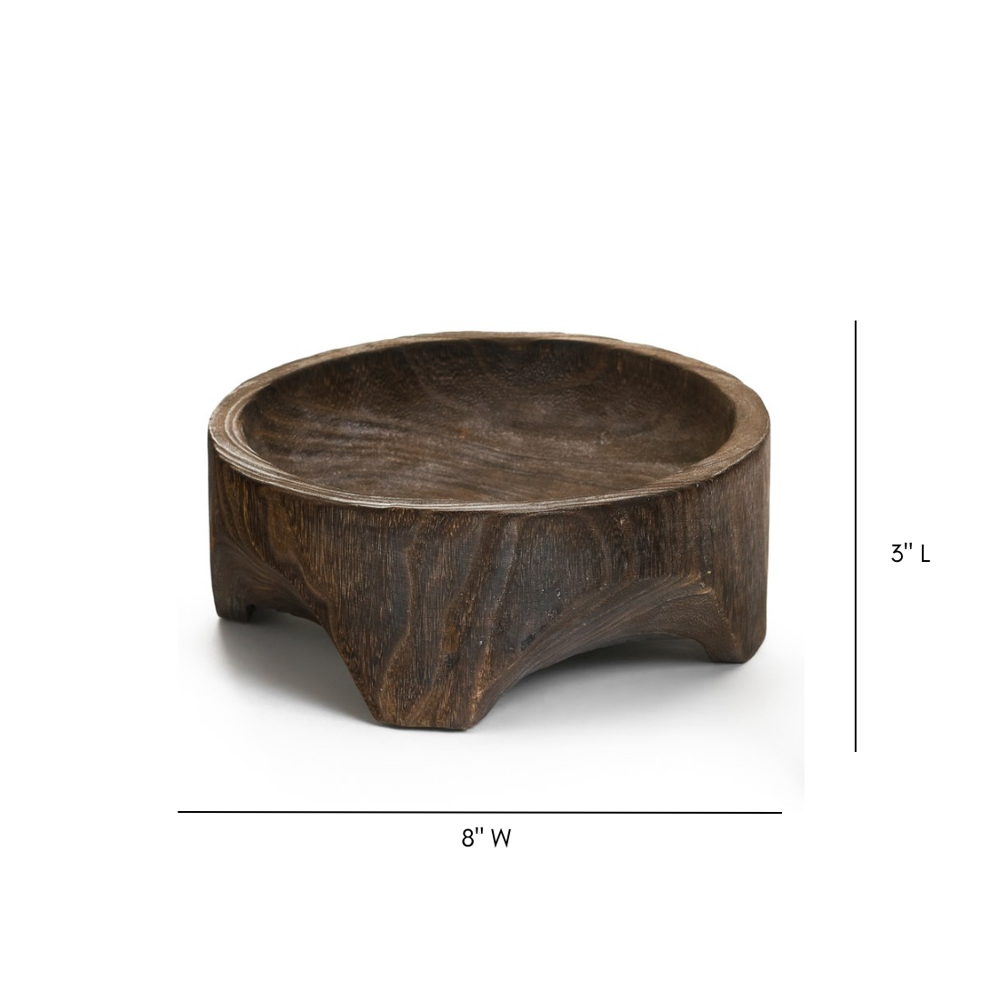 Round 4 Legged Paulownia Bowl - Luxe B Co