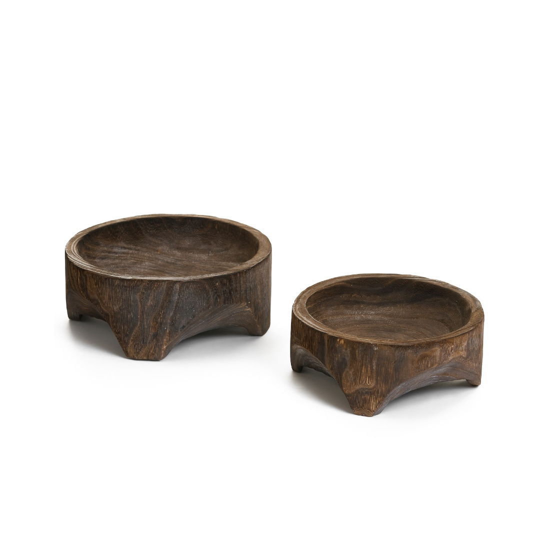 Round 4 Legged Paulownia Bowl - Luxe B Co