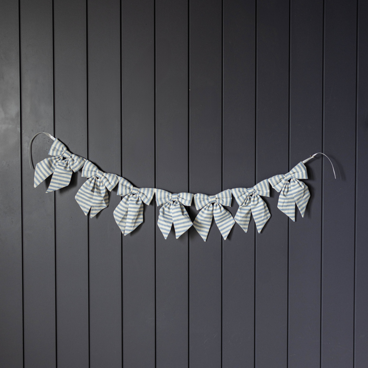 Striped Blue Bow Garland  | By Luxe B Co.