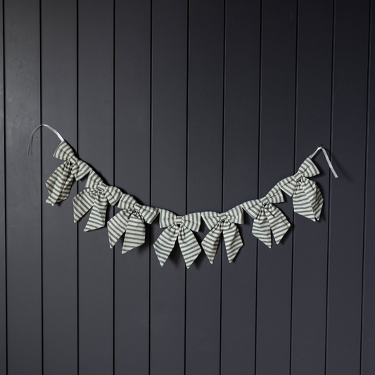 Striped Green Bow Garland | By Luxe B Co.