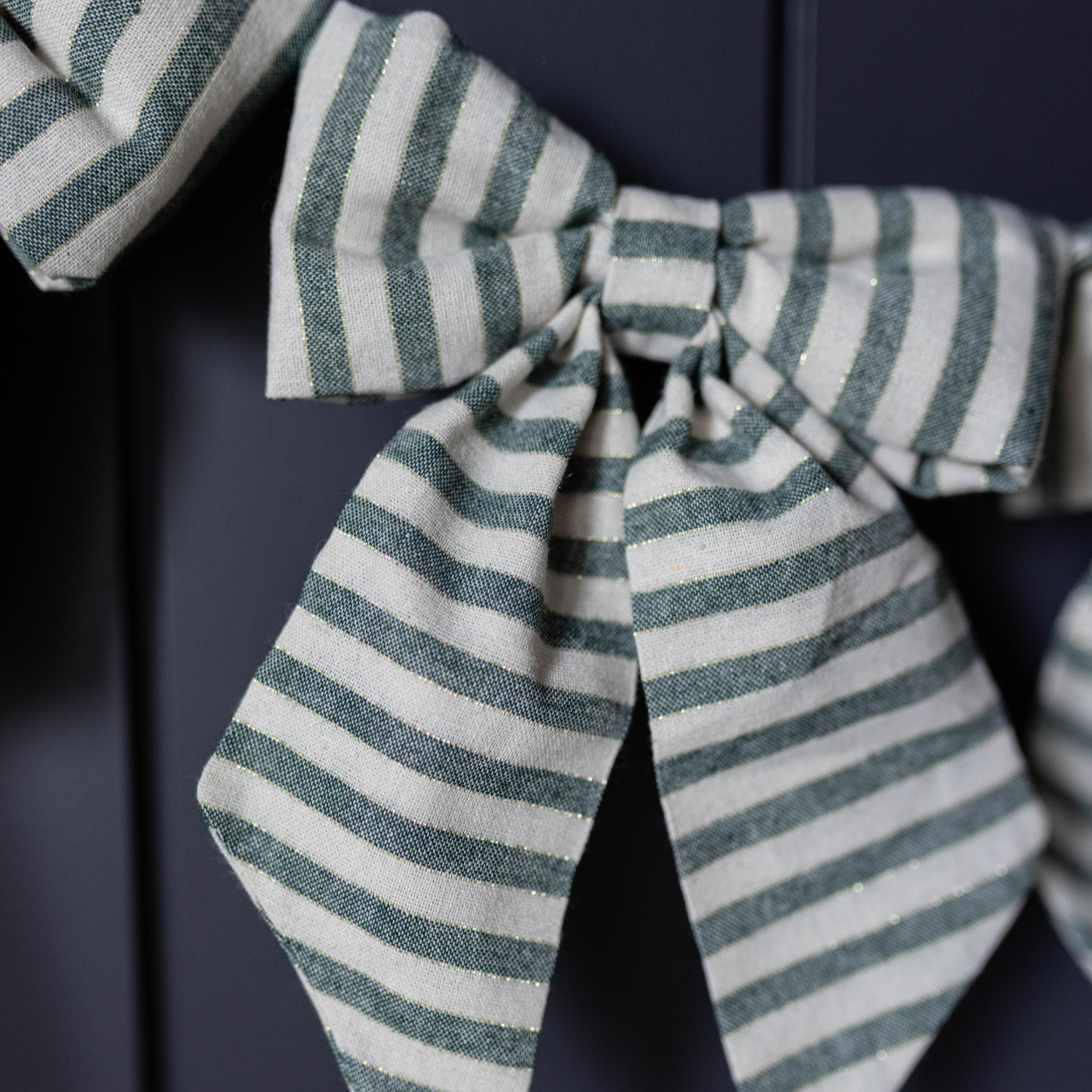 Striped Green Bow Garland  | By Luxe B Co.