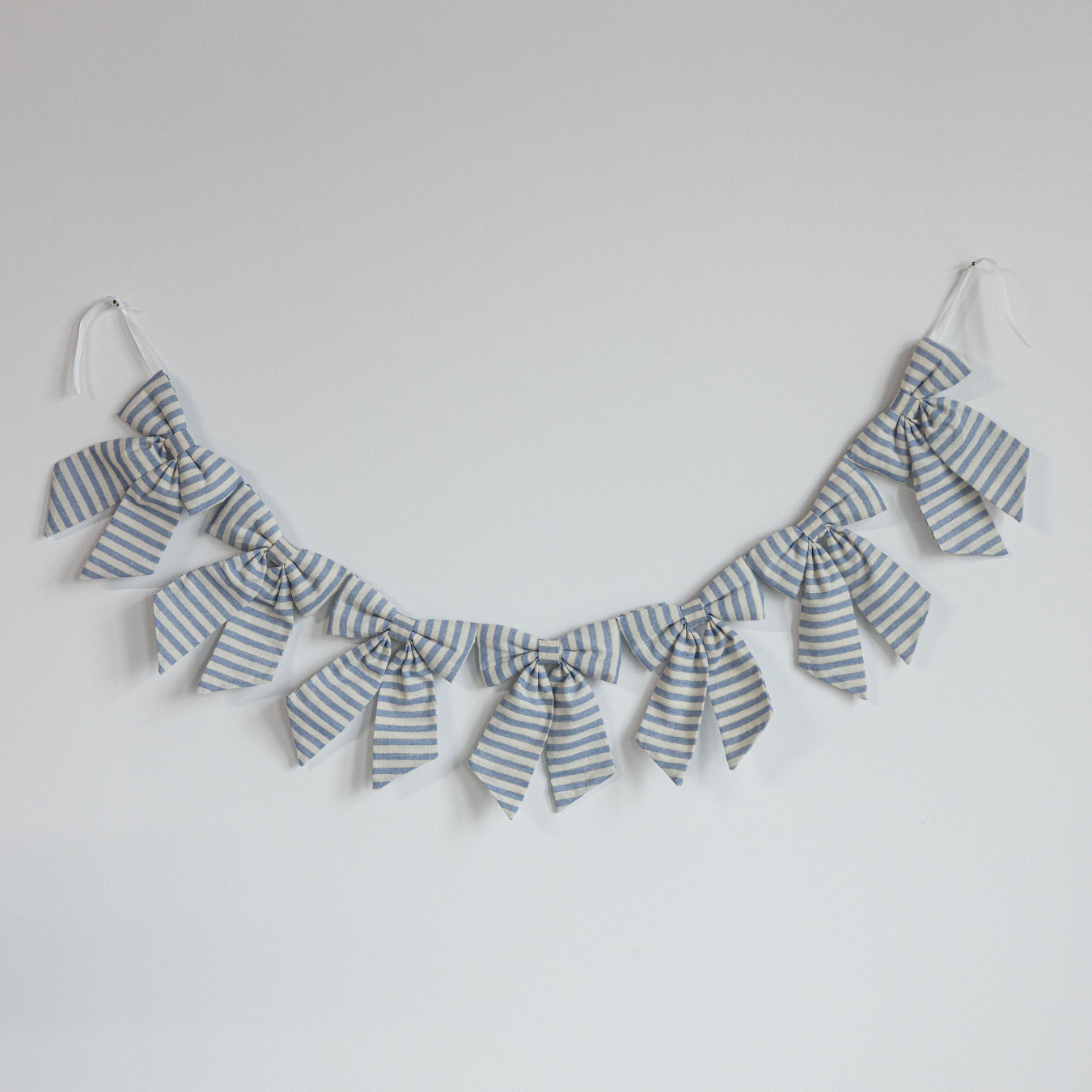 Striped Blue & Gold Bow Garland | By Luxe B Co.