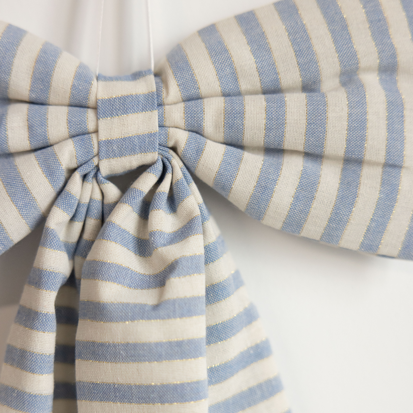 Striped Blue & Gold Bow Garland | By Luxe B Co.