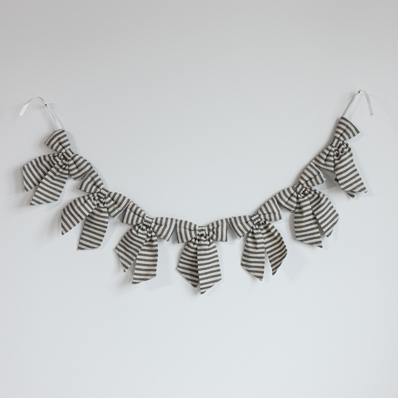 Striped Charcoal & Gold Bow Garland | By Luxe B Co.