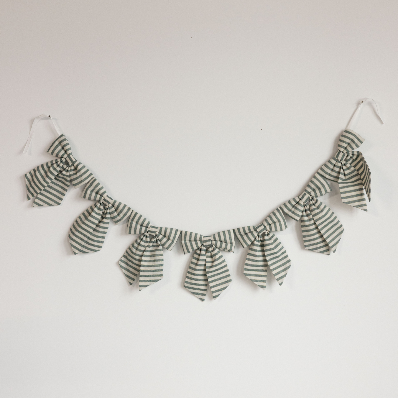 Striped Green Bow Garland  | By Luxe B Co.