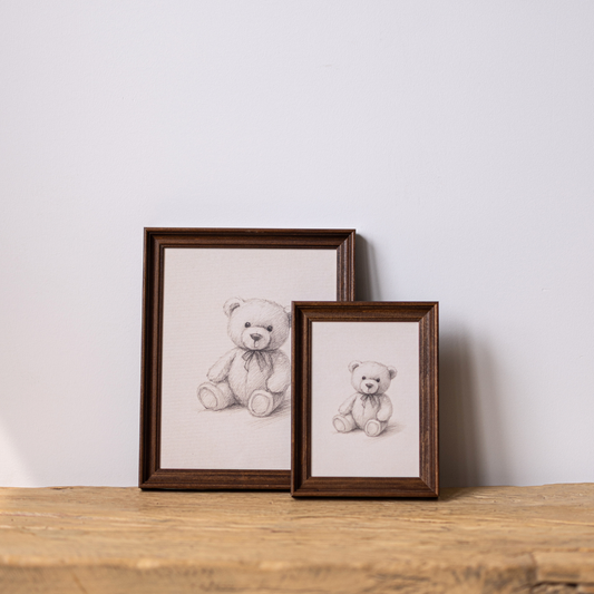 Teddy Bear Sketch | Antique Inspired Classic Westbury Framed Art By Luxe B Co.