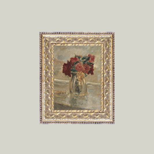 Valentine Rose Vase Framed Antique Inspired Art | By Luxe B Co.