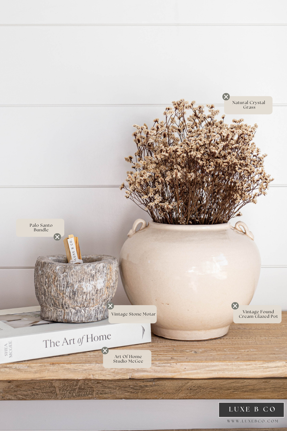 Vintage Cream Glazed Pot | By Luxe B Co.
