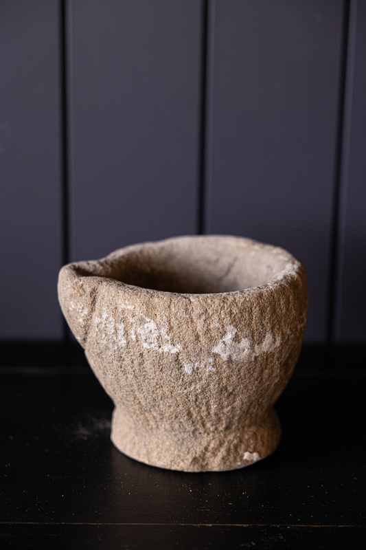 Vintage Inspired Large Grey Stone Mortar | By Luxe B Co.