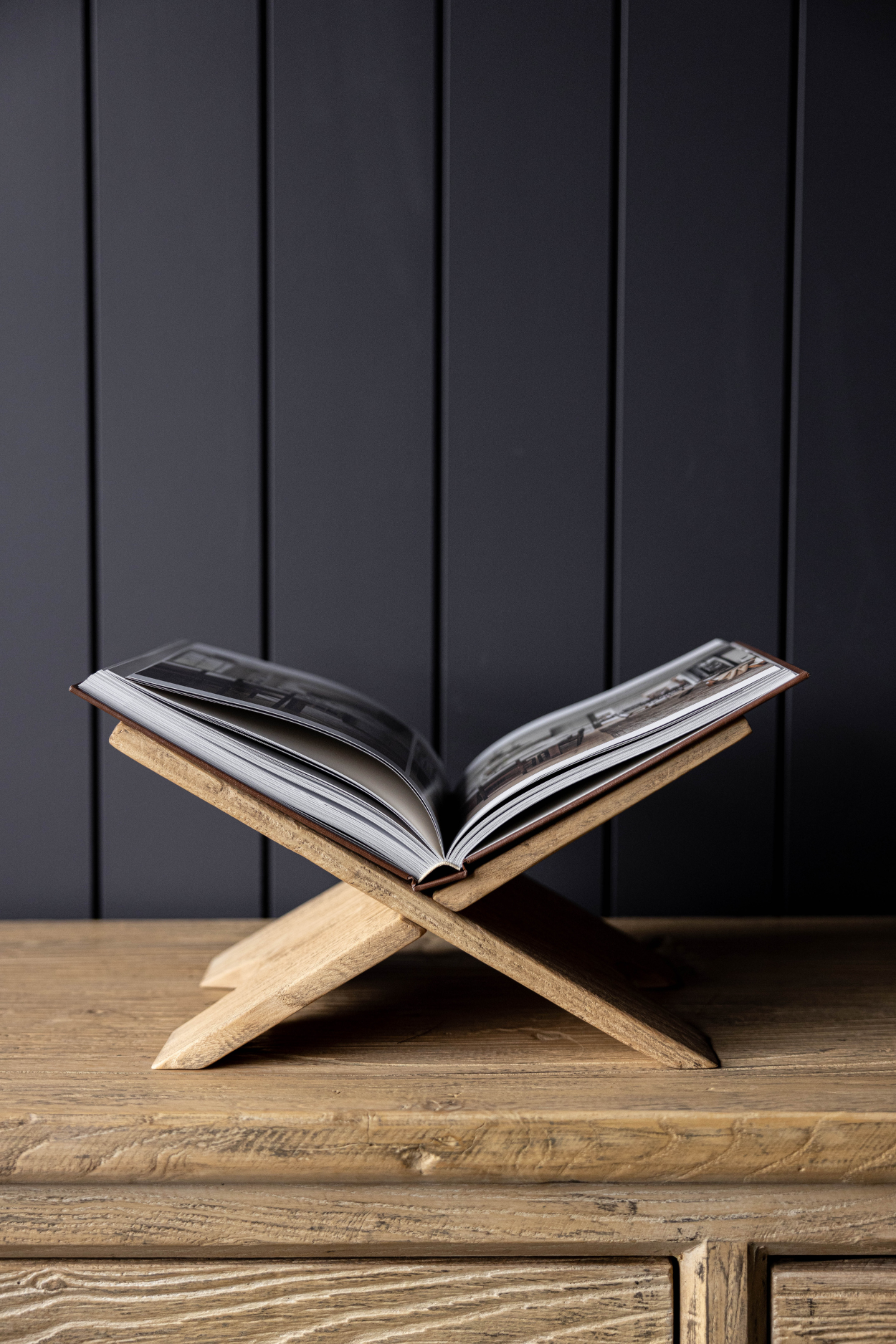 Vintage Inspired Reclaimed Elm Wood Book Stand | By Luxe B Co.