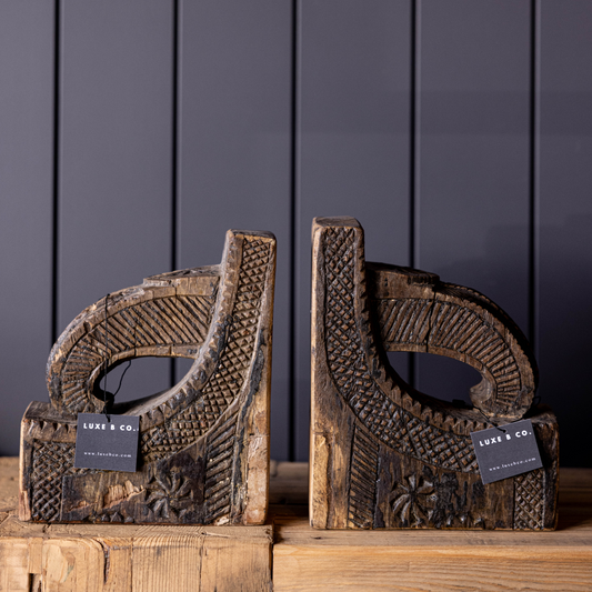 Vintage Wooden Book Ends | By Luxe B Co.