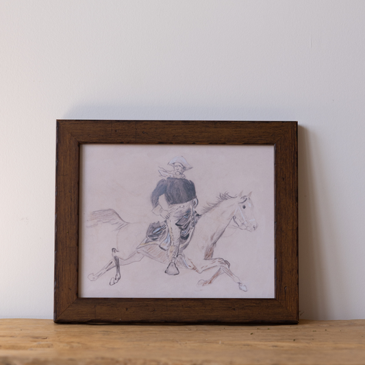 Vintage Country Pursuit Sketch Framed Art By Luxe B Co.