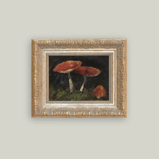 Vintage Mushrooms Framed Antique Art - Luxe B Co