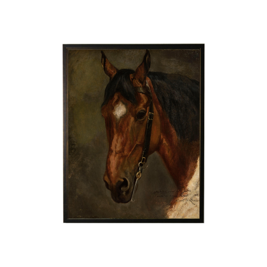 Vintage Oil Painting Horse Portrait Framed Art | By Luxe B Co.