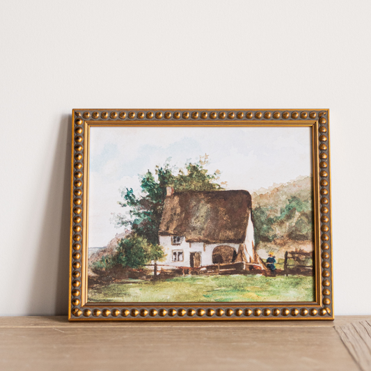 Vintage Watercolor Cottage House Framed Art | By Luxe B Co.