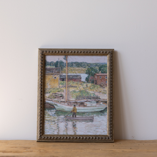 Vintage Watercolor Fisherman Framed Art By Luxe B Co.