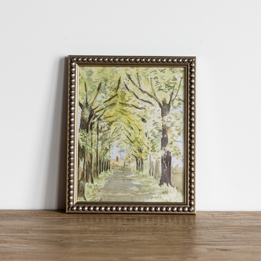 Vintage Watercolor Tree Scenery Framed Art | By Luxe B Co.