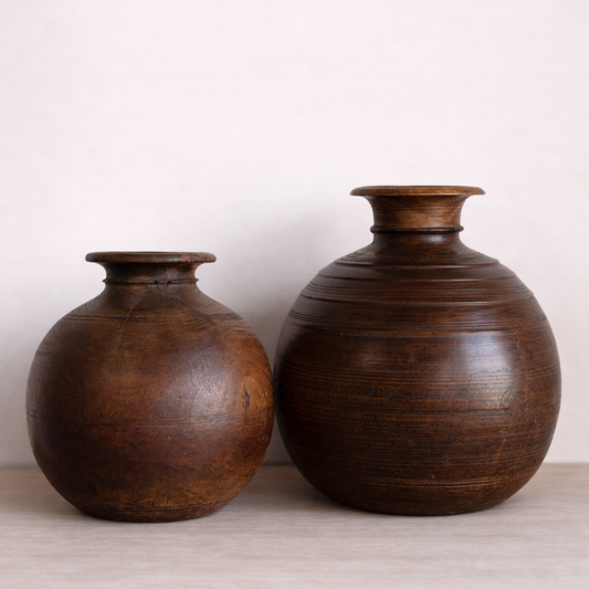 Vintage Wooden Pot - Luxe B Co