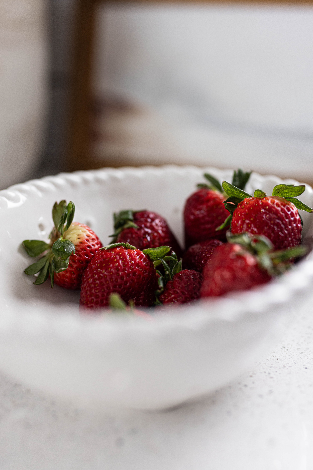 White Stoneware Berry Colander | By Luxe B Co.