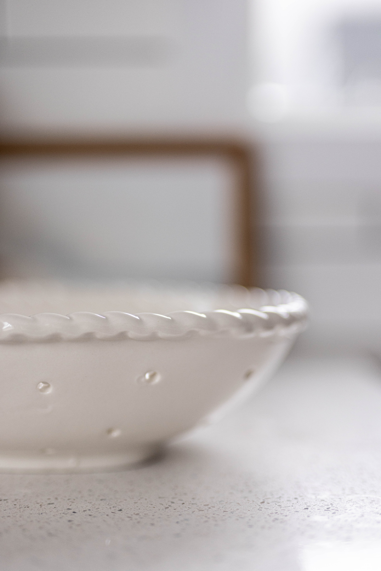 White Stoneware Berry Colander | By Luxe B Co.