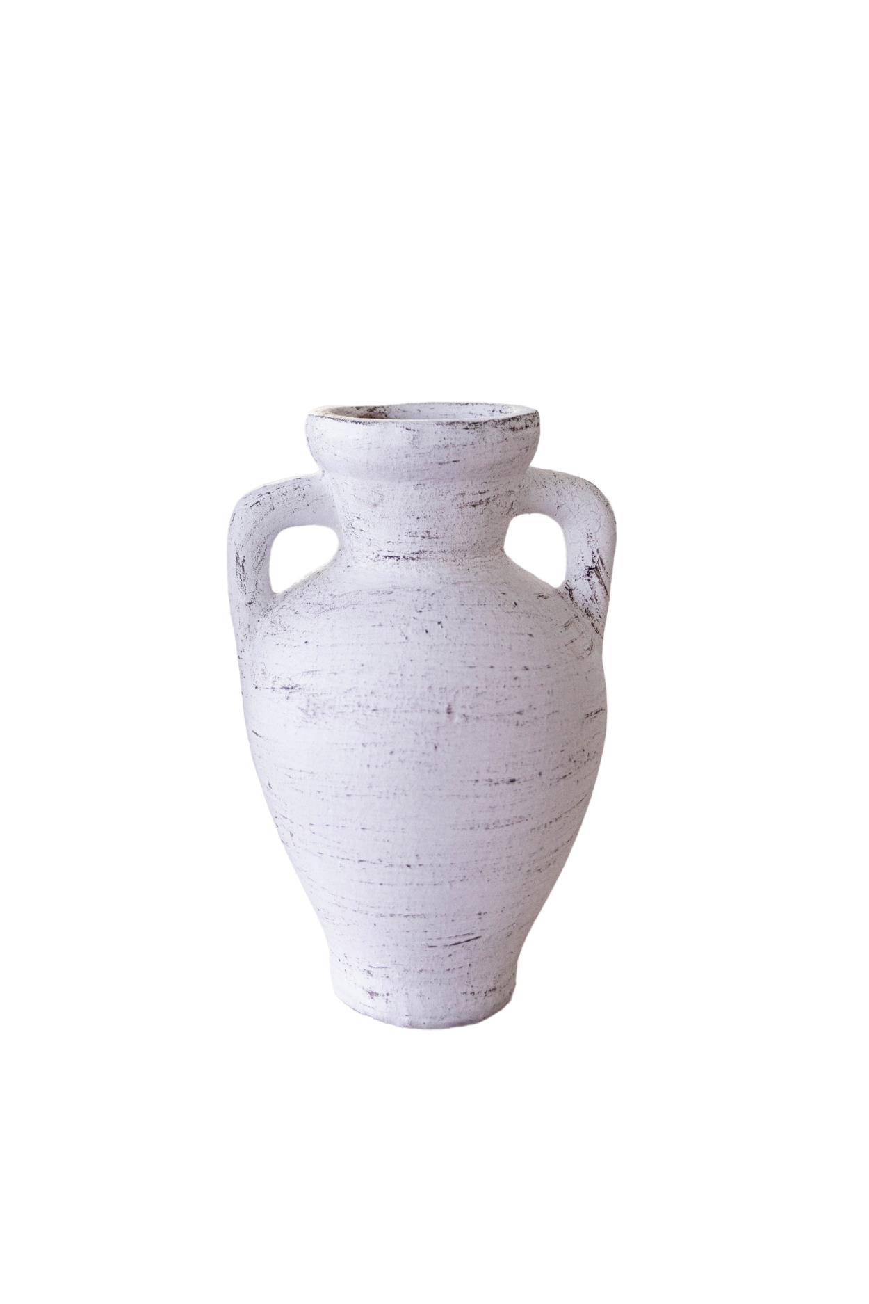 Lesbos White Urn Vase With Handle - Luxe B Co