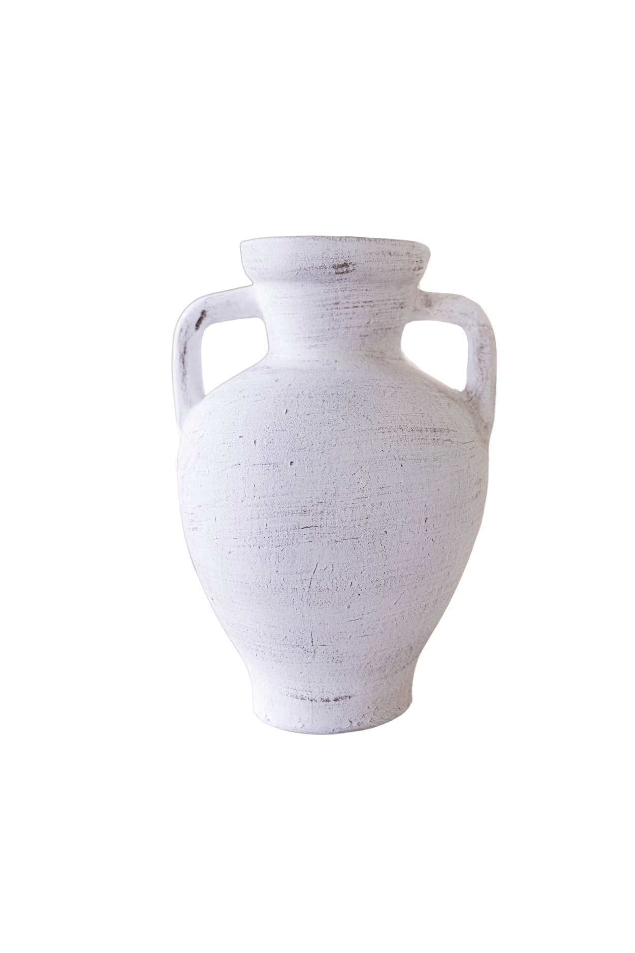 Lesbos White Urn Vase With Handle Large | By Luxe B Co.