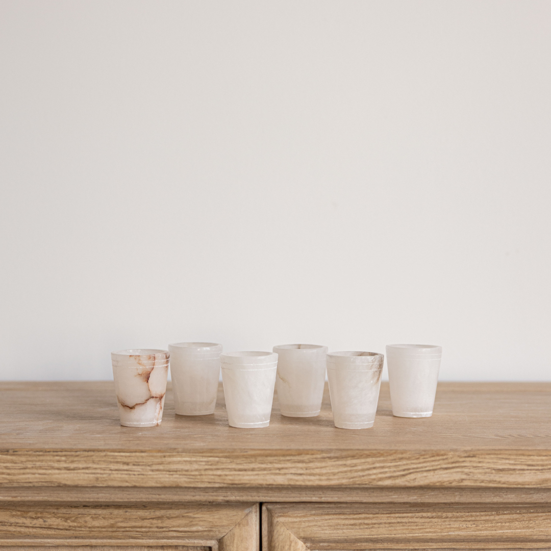 White Alabaster Shot Glasses Set | By Luxe B Co.