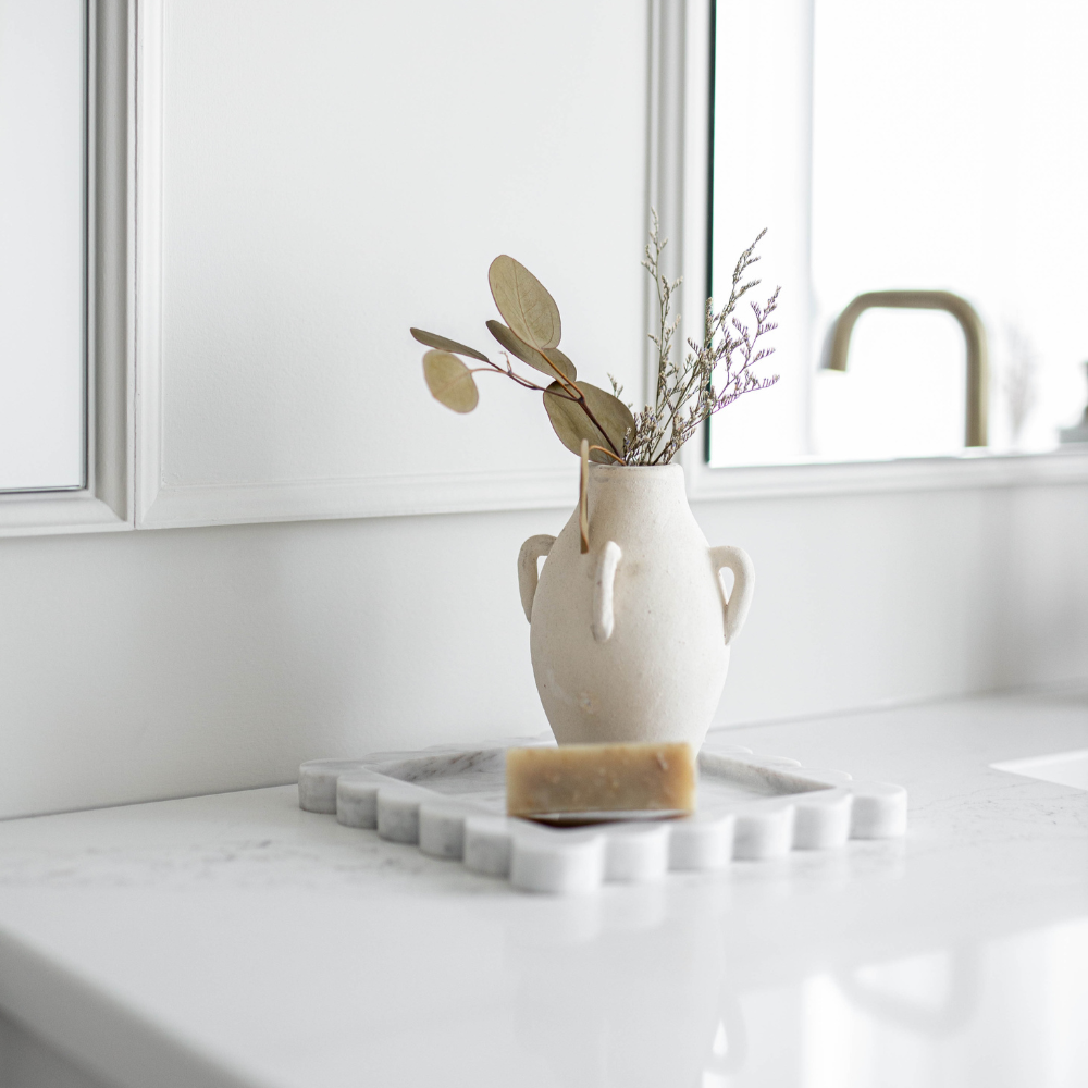 White Marble Scalloped Tray - Luxe B Co