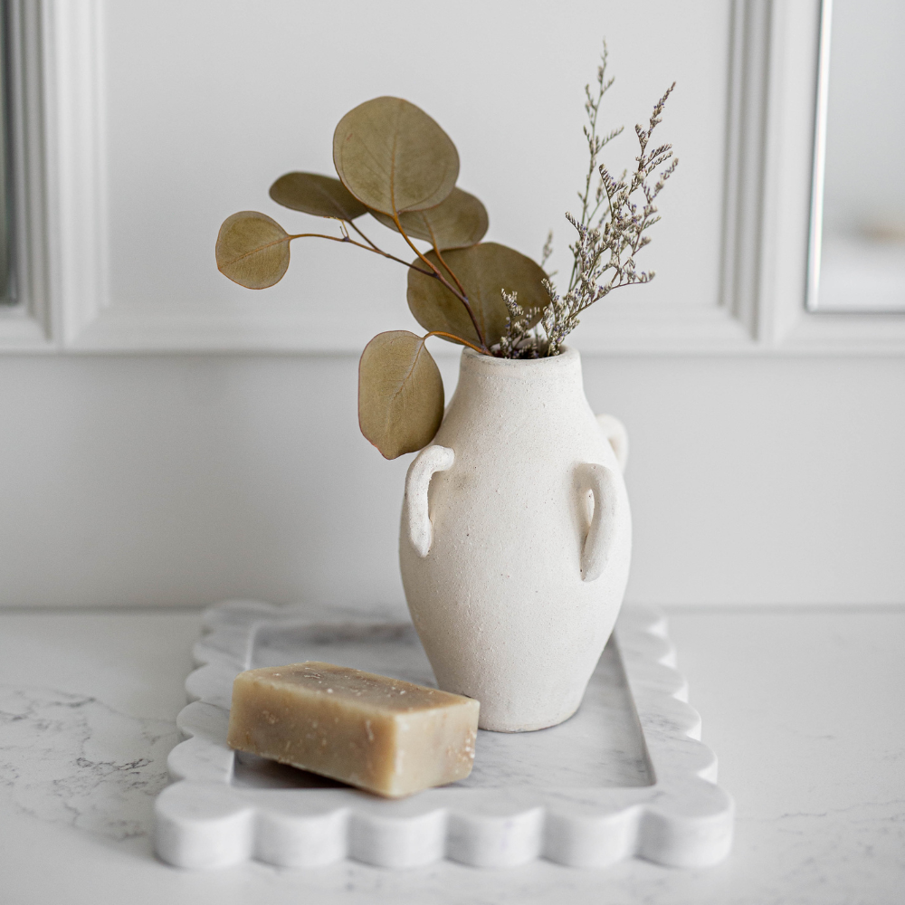 White Marble Scalloped Tray - Luxe B Co