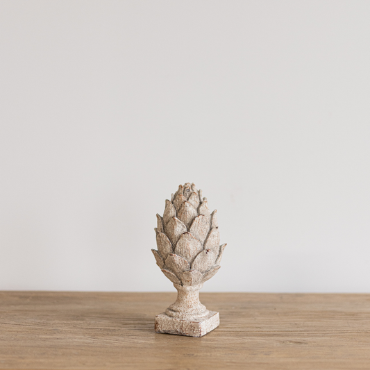White Washed Artichoke Statue | By Luxe B Co.