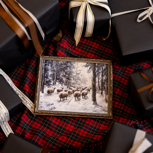 Woodland Herd | Antique Inspired Silver Crown Leaf Framed Art