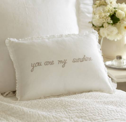 You Are My Sunshine Embroidery Throw Pillow | By Luxe B Co.